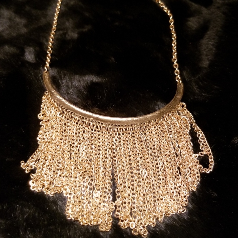 Gold waterfall chain necklace - Picture 5 of 5
